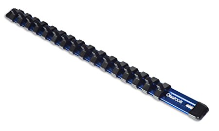 Olsa Tools | 1/4-Inch Drive Aluminum Socket Organizer | Premium Quality Socket Holder (BLUE)