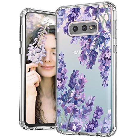 MOSNOVO Case for Galaxy S10e, Shockproof TPU Bumper Slim Clear Case with Floral Design for Samsung Galaxy S10e Phone Case Cover - Lavender