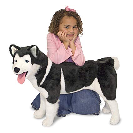 Melissa & Doug Giant Siberian Husky - Lifelike Stuffed Animal Dog (Over 2 Feet Tall, Great Gift for Girls and Boys - Best for 3, 4, 5, and 6 Year Olds)