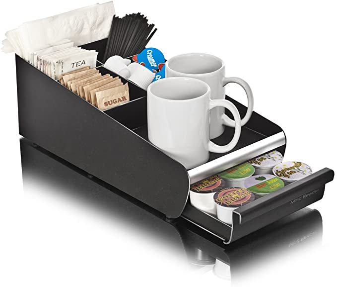 Mind Reader ORG01-BLK "Vesta" Coffee Condiment and Accessories Holder, Black