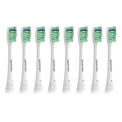 Sonimart Premium Replacement Toothbrush Heads for Philips Sonicare ProResults, 8 pack, fits Essence , Plaque Control, Gum Health, DiamondClean, FlexCare, HealthyWhite and EasyClean