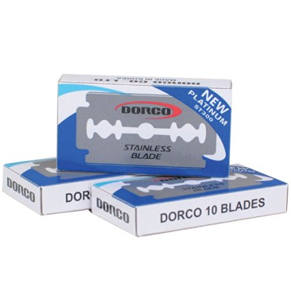 100 Dorco ST300 Double Edge Razor Blades/ Stainless Steel by Original Dorco