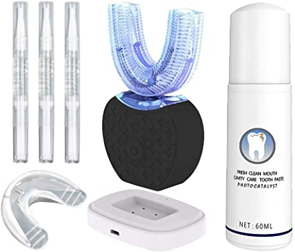 Automatic Toothbrush 360° Electric Sonic Toothbrush Teeth Whitening Kit with LED Light, Lebond