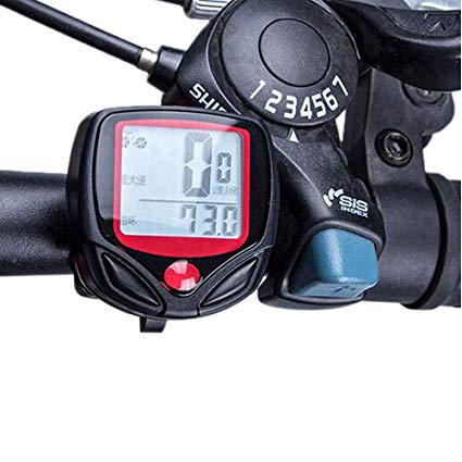 JSDOIN Bike Speedometer Waterproof Wireless Bicycle Bike Computer and Cycling Odometer with Automatic Wake-up Multi-Function LCD Backlight Display