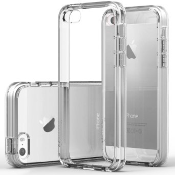 iPhone 5S Case, Caseology® [Fusion Series] Scratch-Resistant Clearback Cover [Clear] [Dual Bumper] for Apple iPhone 5S / 5 (2013) & iPhone SE (2016) - Clear