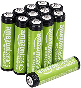 Amazon Basics AAA Rechargeable Batteries (800 mAh), Pre-charged - Pack of 12