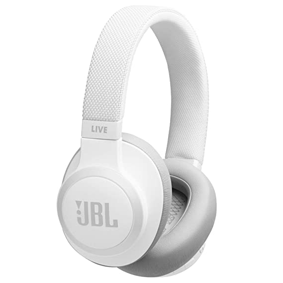 JBL Live 650BTNC, Over Ear Active Noise Cancelling Headphones with Mic, JBL Signature Sound, Quick Charge, Dual Pairing, AUX, Built-in Alexa and Google Assistant (White, Wireless)