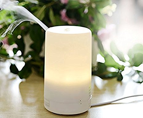 70ml Aromatherapy Essential Oil Aroma Diffuser Ultrasonic Air Humidifier with 4 Timer Settings Warm White Light Lamp with Anti-dry Protection Suitable for Home Yoga Office SPA Bedroom . (Warm White)