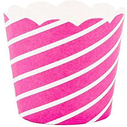 Simply Baked CPT-109 Petite Diagonal Disposable Paper Baking Cups, Fuschsia