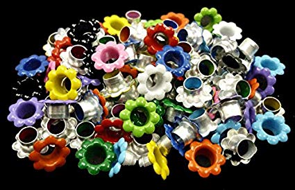 100pcs aluminium Mixed Colors Flowers EYELET Scrapbooking CARD Hole LeatherCraft E099