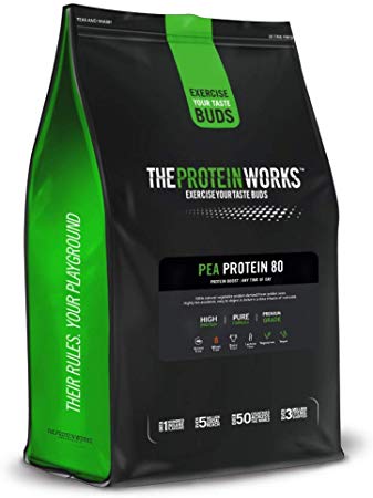 The Protein Works Pea Protein 80 Shake Powder, Vegan, Natural, Plant Based, High, Gluten, Dairy and Lactose Free, Salted Caramel, 33 Servings, 1 kg