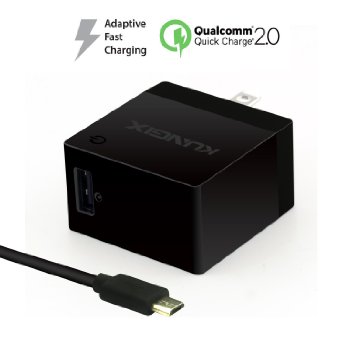 Qualcomm Quick Charge 20 Kungix 18W USB Turbo Wall Charger Adaptive Fast Charging AC Adapter with One 33ft USB Cable Quick Charge 12V15A 9V2A 5V24A