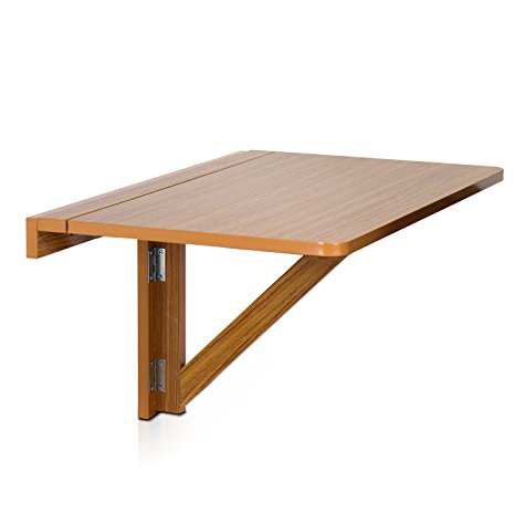 Furinno FNAJ-11019EX Wall-Mounted Drop-Leaf Folding Table, Cherry