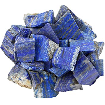 SUNYIK Natural Raw Stones Rough Rock Crystals for Tumbling,Cabbing,Lapis Lazuli,1pound(About 460 Gram)