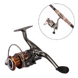 Plusinno TM Fishing Reels Spinning Freshwater Saltwater with 521 Gear Ratio Metal Body Leftright Interchangeable Collapsible Handle Spinning Fishing Reel