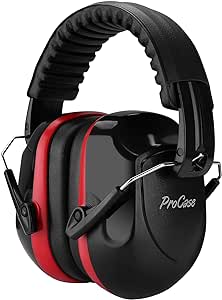 ProCase Noise Reduction Safety Ear Muffs, Hearing Protection Earmuffs, NRR 28dB Noise Sound Protection Headphones for Shooting Gun Range Mowing Construction Woodwork Adult Kids -2 Pack, Red