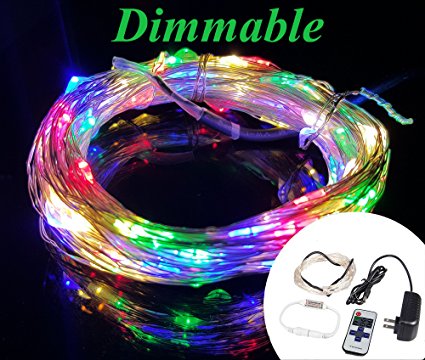 Zzmart Dimmable 12V 50ft 150 Leds String Lights with Wireless Remote Control-- Waterproof Flexible Copper Wire, Holiday Decorative LED Lights for Outdoor and Indoor (1, Muticolor)