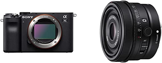 Sony Alpha 7C Full-Frame Mirrorless Camera - Black (ILCE7C/B) with Sony FE 40mm F2.5 G Full-Frame Ultra-Compact G Lens