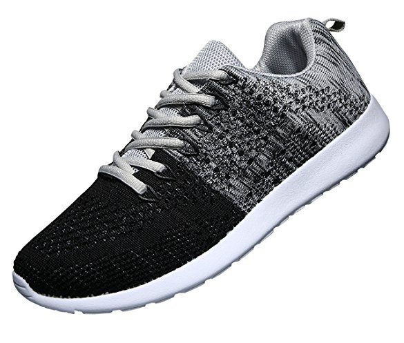 WELMEE Men's Knit Breathable Casual Sneakers Lightweight Athletic Tennis Walking Running Shoes