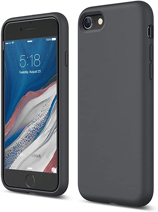 elago iPhone SE 2020 Case, iPhone 8 Case, iPhone 7 Case, Premium Liquid Silicone, Protective 3 Layer Structure [Dark Grey]