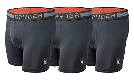 Spyder Mens Boxer Briefs Performance Sports Compression Shorts Athletic Mens Underwear - Mens Boxers Brief - 3 Pack for Men