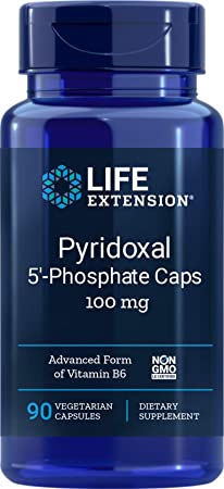 Life Extension Pyridoxal 5-Phosphate Caps 100 mg P5P, 90 Veg Capsules - Advanced Vitamin B6 Supplement