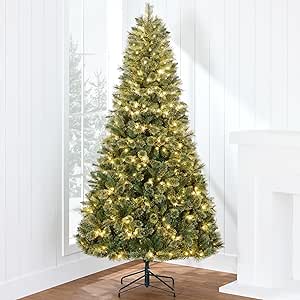 Best Choice Products 7.5ft Pre-Lit Cashmere Christmas Tree, Premium Artificial Holiday Decor w/Cordless Connection, 2-in-1 LED Lights, Folding Stand