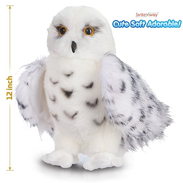 Premium Quality Snowy White Plush Hedwig Owl Toy – Large 12-Inch tall - Adorable Stuffed Animal – Extremely Soft, Cuddly Fluffy –Excellent Detail –Perfect Gift Idea for Bird Lovers & Harry Potter Fans