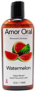 Amor Oral, Watermelon Flavored Lube, Edible Body Safe Glide, Smooth Water-Based Formula for Enhancing Pleasure, pH Balanced Personal Lubricant for Women and Men