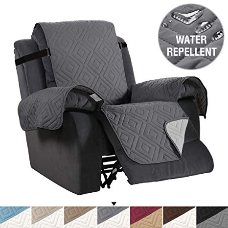 H.VERSAILTEX Water Repellent Oversized Recliner Cover Recliner Chair Covers for Large Recliner, Oversized Chair Covers, Washable Pet Cover for Recliner, 2" Adjustable Straps (Gray/Beige)