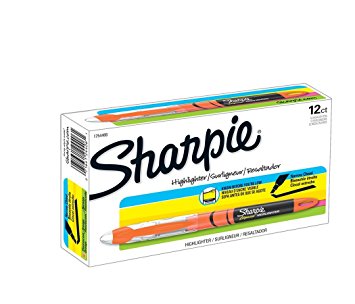 Sharpie Highlighters, Chisel Tip, Fluorescent Orange, Box of 12