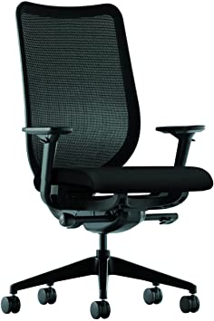 HON Nucleus Mesh Task Chair - Knit Mesh Back Computer Chair with Adjustable Arms, Black (HN1)