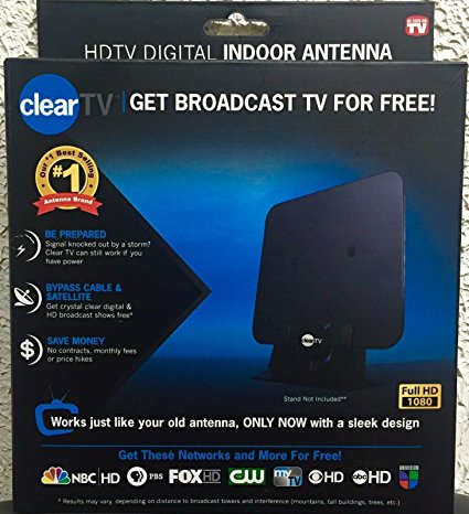 Clear TV X-72 HDTV Digital Indoor Antenna ImprovedAS SEEN ON TV=New Sealed=