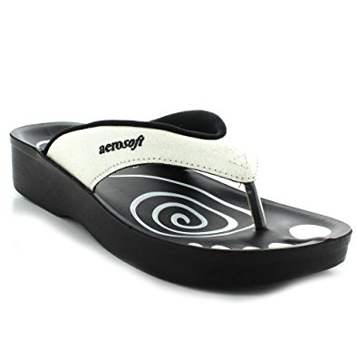 Aerosoft Women's Gliteratti Glitter Sandal Orthotic Comfort Shoes Flip Flops With Arch Support