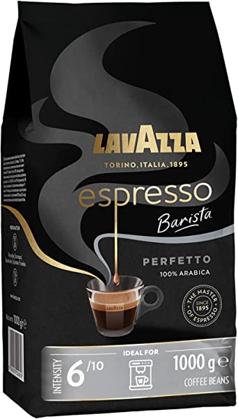 Lavazza Café en Grain Espresso Barista Perfetto, 100% Arabica, Torréfaction Moyenne, Paquet de 1 kg