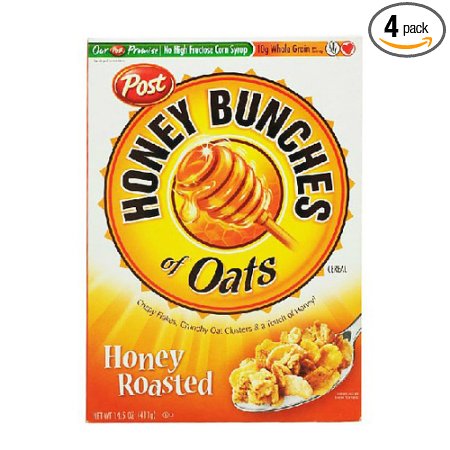 Honey Bunches of Oats Honey Roasted 145-Ounce Boxes Pack of 4
