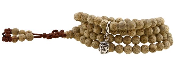 Handmade Tibetan Elastic String 7mm Lotus Seed 108 Prayer Beads Wrap Bracelet Mala