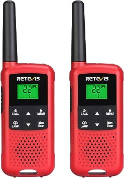 Retevis RT49B Walkie Talkies Rechargeable, 2 Way Radios Long Range Walkie Talkie, NOAA, Flashlight, Portable Two Way Radios for Adults, Family Camping(Red, 2 Pack)