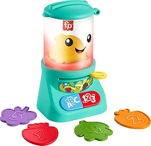 Fisher-Price Laugh & Learn Baby & Toddler Toy Counting & Colors Smoothie Maker Pretend Blender with Music & Lights for Ages 9  Months