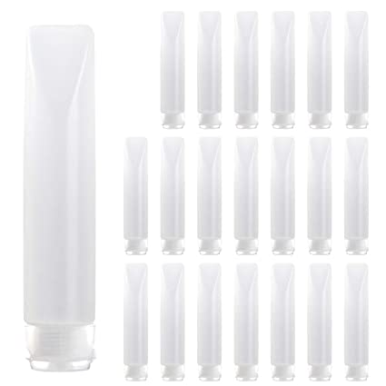 Travel size containers 2 oz,Plastic Small Squeeze Bottles Soft Tubes Travel Bottles With Flip Cap(20 Pack)