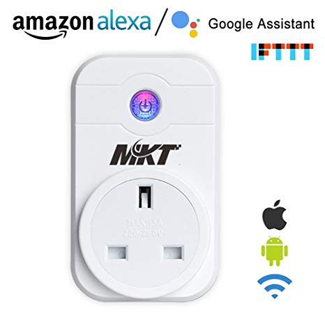 WiFi Smart Plug Socket MKT Wireless Remote Control Switch Work with Amazon Alexa Echo Google Assistant Control Your Devices from Anywhere