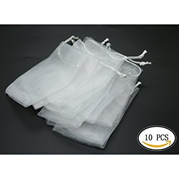 10 Pcs/lot Soap Blister Mesh Double-Layer Soap Net Foaming Net Easy Bubble Mesh Bag, White