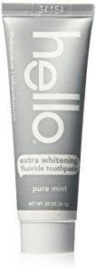 Hello Oral Care Extra Whitening Travel Sized Fluoride Toothpaste, Pure Mint, 0.85 Ounce
