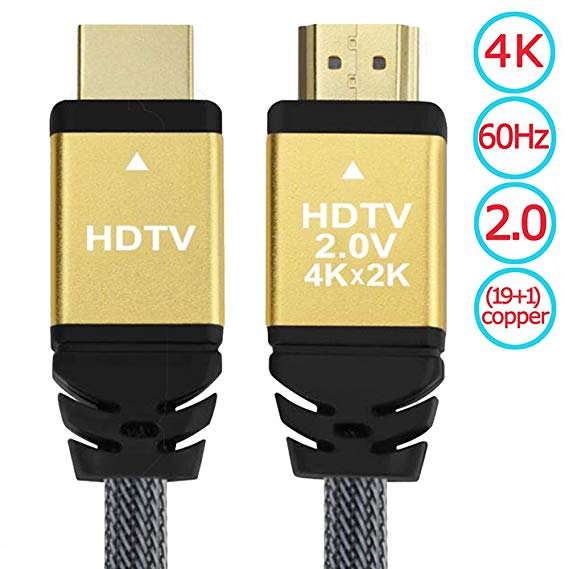 HDMI Cable 16 Feet High Speed HDMI 2.0 Cable Supports (4K @ 60Hz) 18Gpbs 2160p 3D (19   1) Copper(Length 16ft)