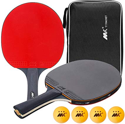 Luniquz Table Tennis Paddles Set, Ping Pong Rackets and Balls Includes Carry Case for Indoor Outdoor Play
