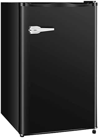 R.W.FLAME Mini Freezer 2.3 Cu.ft -Upright Freezer, Free Standing Small Freezer with Adjustable Thermostat, Mini Freezer Only for Bedroom/Dorm/Home/Office (Black)