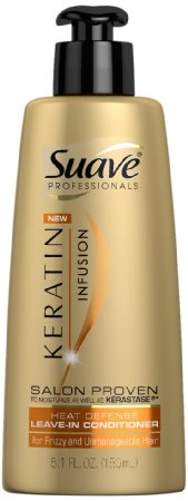 Suave Professionals Keratin Infusion Heat Defense Leave-In Conditioner 51 Ounce Pack of 3