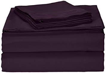 Elegant Comfort 1500 Thread Count Egyptian Quality Super Soft Wrinkle Free 4-Piece Sheet Set, Queen, Purple