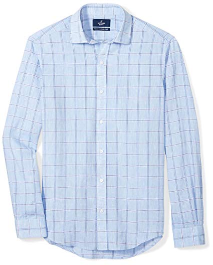 Amazon Brand - BUTTONED DOWN Men's Tailored Fit Casual Linen Cotton Shirt