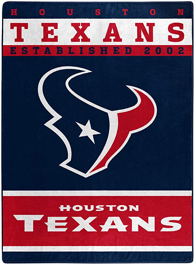 The Northwest Company Officially LicensedNFL Houston Texans "12th Man" Plush Raschel Throw Blanket, 60" x 80", Multi Color